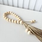 Decoração Sala Quarto Enfeite Colar Japamala Bege De Madeira