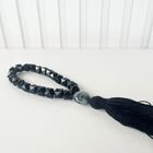 Decoração Sala Quarto Enfeite Colar Japamala Preto Pedraria