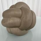 Decoração Sala Quarto Enfeite Escultura Nó Bege Cerâmico