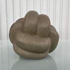 Decoração Sala Quarto Enfeite Escultura Nó Bege Cerâmico