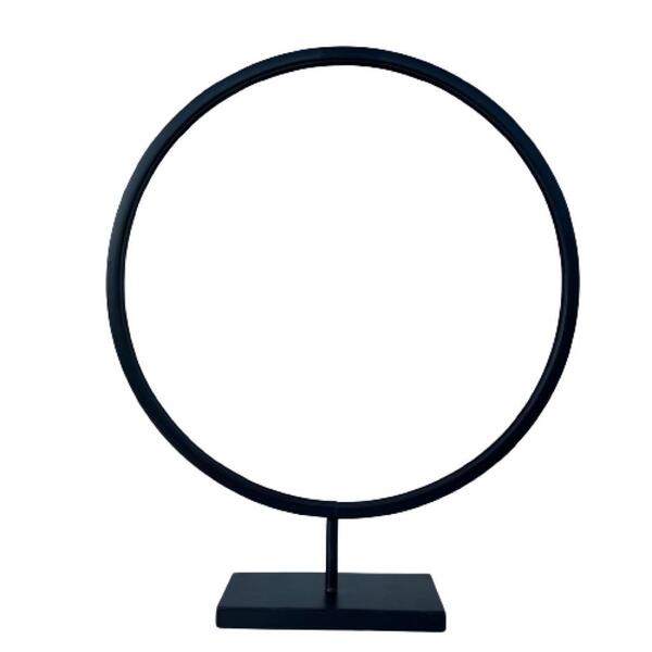 Decoração Sala Quarto Escultura Círculo Metal Preto Moderno