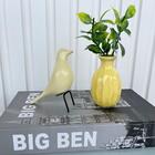 Decoração Sala Quarto Livro + Pássaro Metal + Mini Vaso