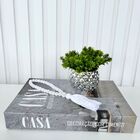 Decoração Sala Quarto Livro + Vaso Prata + Enfeite Colar