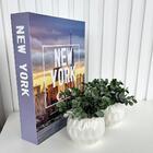 Decoração Sala Quarto Livro Caixa Azul + Dupla Vaso Branco