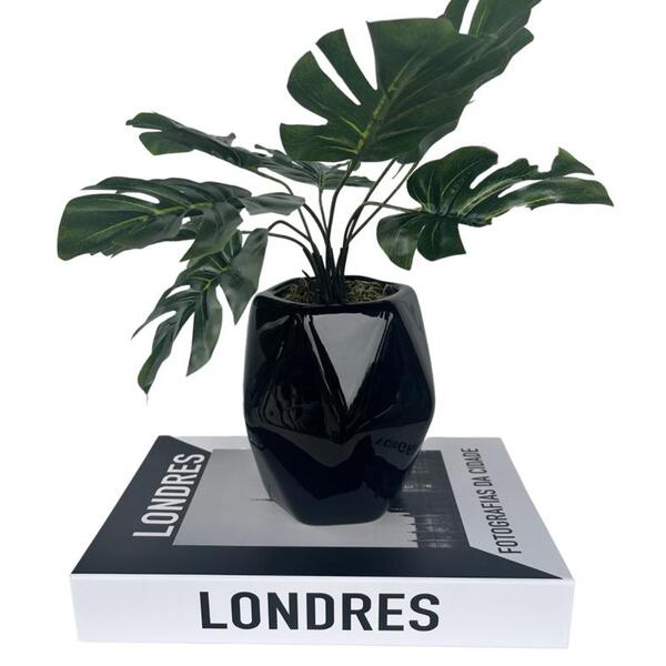 Decoração Sala Quarto Livro Caixa Fake + Vaso Bojo Decor