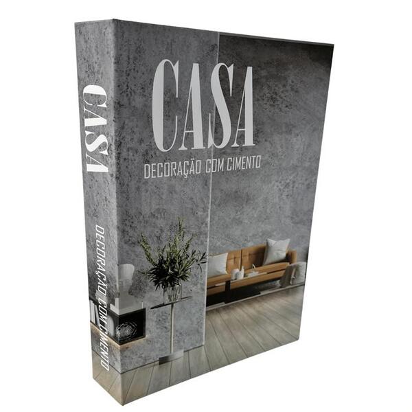 Decoração Sala Quarto Livro Caixa Fake Casa Cinza Moderno