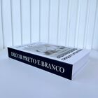 Decoração Sala Quarto Livro Caixa Fake Decor Preto E Branco