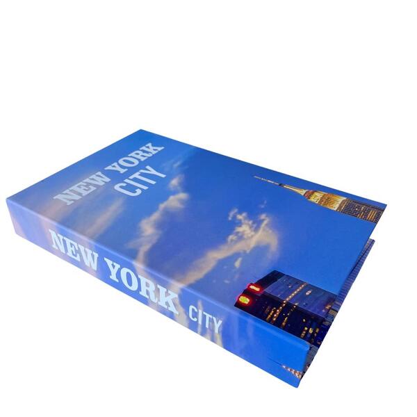 Decoração Sala Quarto Livro Caixa Fake New York Azul Decor