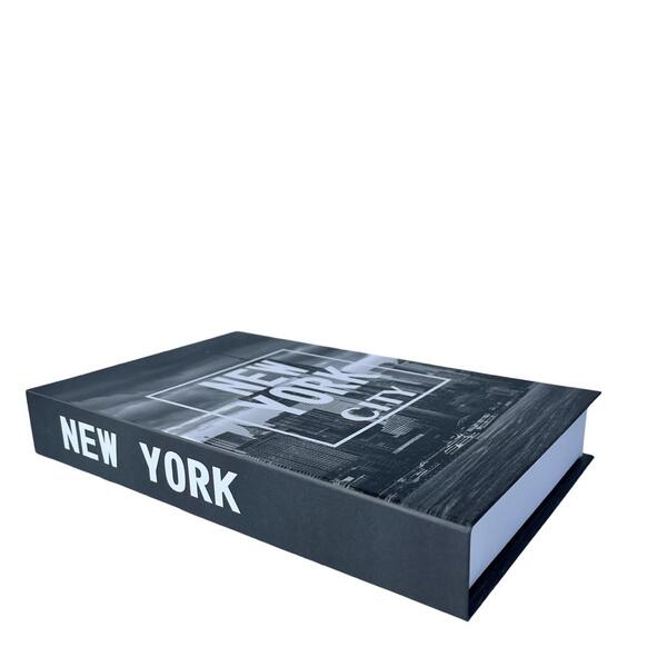 Decoração Sala Quarto Livro Caixa Fake New York Preto Cinza