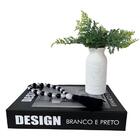 Decoração Sala Quarto Livro Design + Vaso Branco + Colar