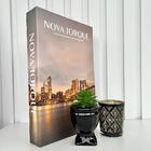 Decoração Sala Quarto Livro Fake + Castiçal + Mini Vaso Taça