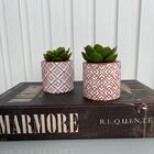 Decoração Sala Quarto Livro Fake + Dupla Mini Vaso Rosa