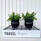 Decoração Sala Quarto Livro Fake + Dupla Vaso Decor Preto