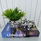 Decoração Sala Quarto Livro Fake + Enfeite Elefante + Vaso