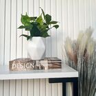 Decoração Sala Quarto Livro Fake + Vaso Bojo Branco Decor