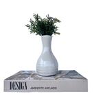 Decoração Sala Quarto Livro Fake + Vaso Garrafa Branco Gelo