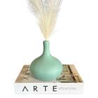 Decoração Sala Quarto Livro Fake + Vaso Garrafa Verde Decor