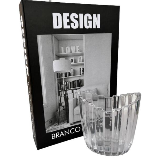 Decoração Sala Quarto Livro Fake Branco Preto + Vaso Vidro