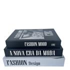 Decoração Sala Quarto Trio Livro Caixa Fake Branco Preto