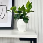 Decoração Sala Quarto Vaso Cachepô Branco Geométrico Bojo
