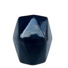 Decoração Sala Quarto Vaso Cachepô Preto Geométrico Bojo