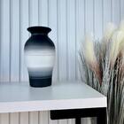 Decoração Sala Quarto Vaso Preto Artesanal Listra Cerâmico