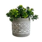 Decoração Sala Rack Vaso Cachepot Cimento Geométrico