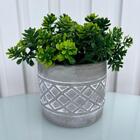 Decoração Sala Rack Vaso Cachepot Cimento Geométrico