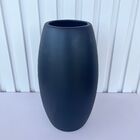 Decoração Sala Rack Vaso Centro De Mesa Preto Fosco Moderno