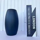 Decoração Sala Rack Vaso Centro De Mesa Preto Fosco Moderno