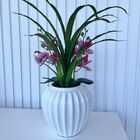 Decoração Sala Vaso Centro De Mesa Branco C/ Orquídea Decor