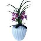 Decoração Sala Vaso Centro De Mesa Branco C/ Orquídea Decor