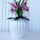 Decoração Sala Vaso Centro De Mesa Branco C/ Orquídea Decor