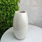 Decoração Sala Vaso Centro De Mesa Grande Branco Perolado