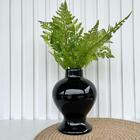 Decoração Sala Vaso Centro De Mesa Preto C/ Samambaia