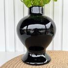 Decoração Sala Vaso Centro De Mesa Preto C/ Samambaia