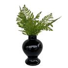 Decoração Sala Vaso Centro De Mesa Preto C/ Samambaia