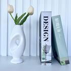 Decoração Sala Vaso Escultura Branco Abstrato Moderno