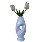 Decoração Sala Vaso Escultura Branco Abstrato Moderno