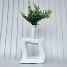 Decoração Sala Vaso Escultura Quadrado Geométrico Branco