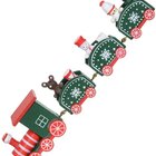 Decoração Trem Locomotiva Verde Enfeite Natal Madeira 19cm