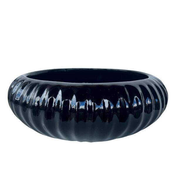 Decoração Vaso Centro De Mesa Ikebana Preto Médio Luxo