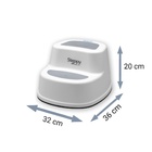 Degrau Burigotto Steppy 2 Em 1 Branco Com Cinza