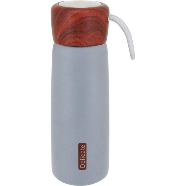 Delicate Garrafa Térmica Água Café 22x7x7cm 500ml Inox Cinza