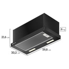 Depurador de Ar de Embutir 60cm Preto 4 Bocas Retrátil com Luz de Led 127V (110V) Efficient DE6RP Electrolux