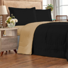 Desativar Kit 6 Pçs Edredom Casal Queen Dupla Face Preto E Be