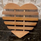 Descanso De Panela De Pau Madeira Modelo Coração 21x16 Cm