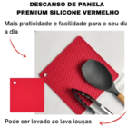 Descanso De Panela Em Silicone Quadrado 18cm Vermelho 16292