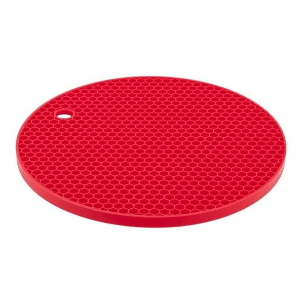 Descanso De Panela Redondo De Silicone - Vermelho