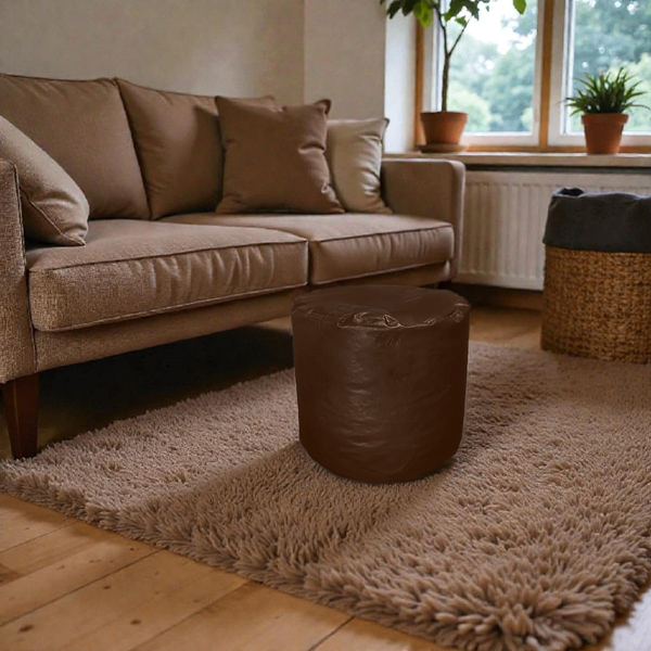 Descanso De Pé Peseira Cheia Puff Redondo Macio Ergonômico Ma